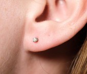 PAIR, 14K WHITE GOLD .1CTW DIA