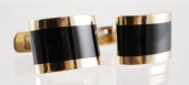 PAIR 14K YELLOW GOLD & ONYX MA