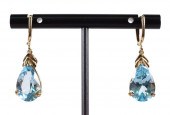 PAIR 14K YELLOW GOLD 5.7 CT TO
