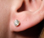 PAIR, 14K YELLOW GOLD .7 CTW D