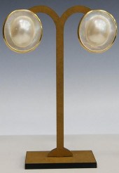 PAIR 14KT PLUMB EARRINGS WITH