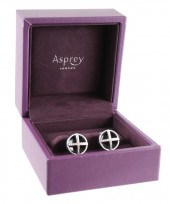 PAIR 18K ASPREY GOLD ONYX & DI