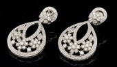 PAIR 18K GOLD & DIAMOND HOOP E