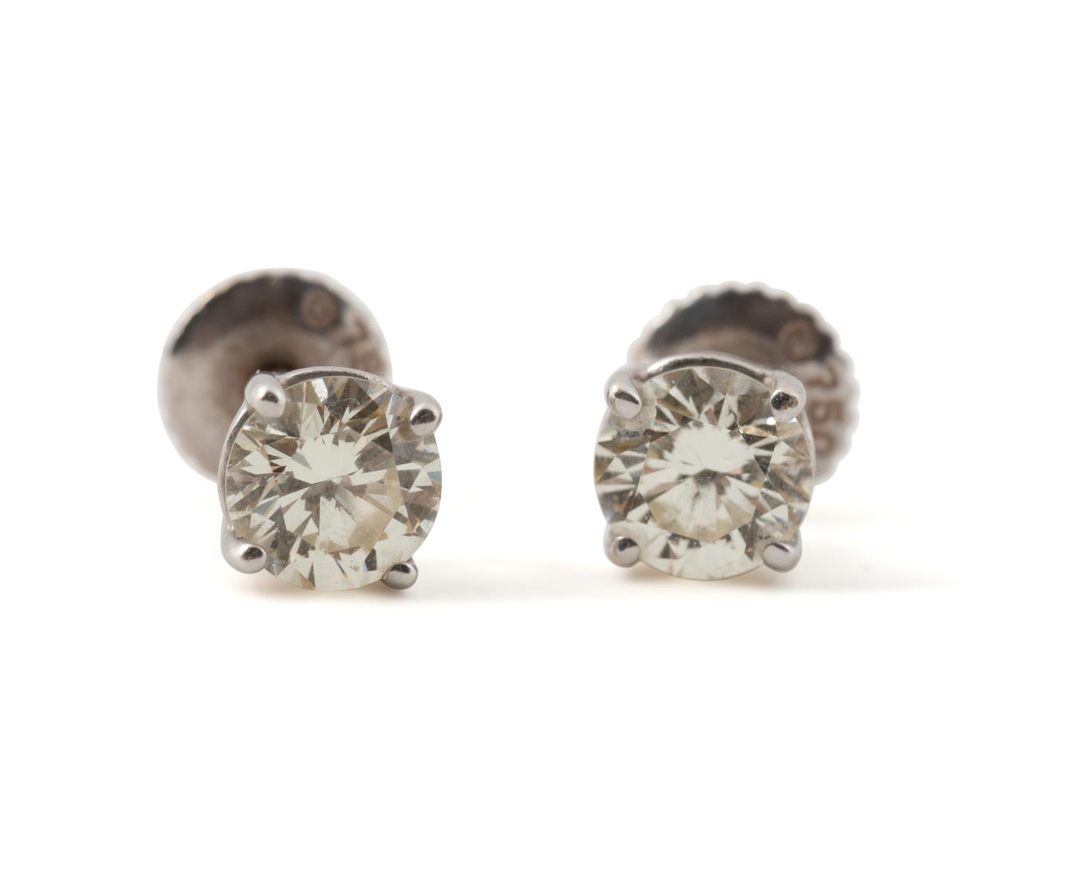 PAIR 18K WHITE GOLD & DIAMOND