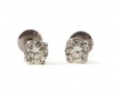 PAIR 18K WHITE GOLD & DIAMOND