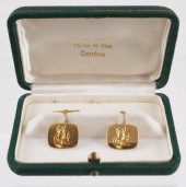 PAIR 18K YELLOW GOLD CUFFLINKS