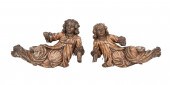 PAIR 18TH C. BAROQUE PUTTI ARC