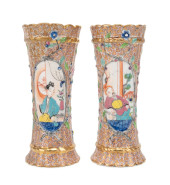 PAIR 18TH C. CHINESE ROSE MAND