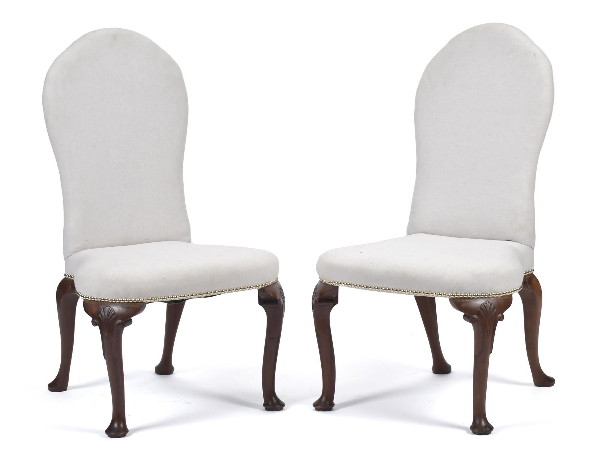 PAIR 18TH C. QUEEN ANNE MAHOGHANY
