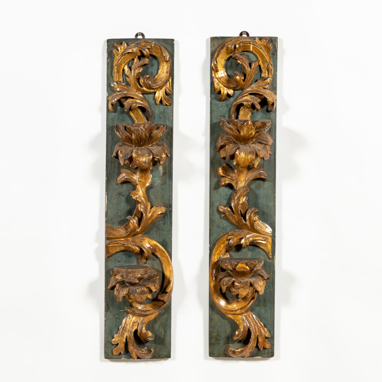 PAIR, 18TH C. ROCOCO PARCEL GILT