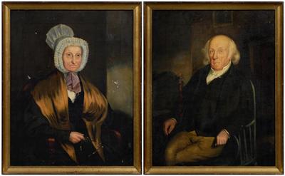 Pair 18th century portraits,