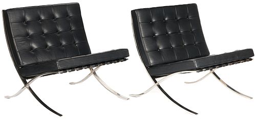 PAIR 1960S KNOLL BARCELONA BLACK