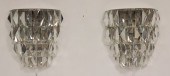 PAIR 1970'S CHROME & CUT-GLASS