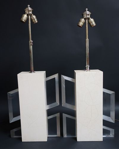 PAIR 1970'S WHITE LACQUER &