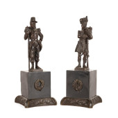PAIR 19TH C. BRONZE FIGURES OF