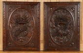 PAIR 19TH C. CARVED OAK ARCHIT