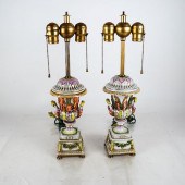 PAIR 19TH C. CROWN NAPLES PORC
