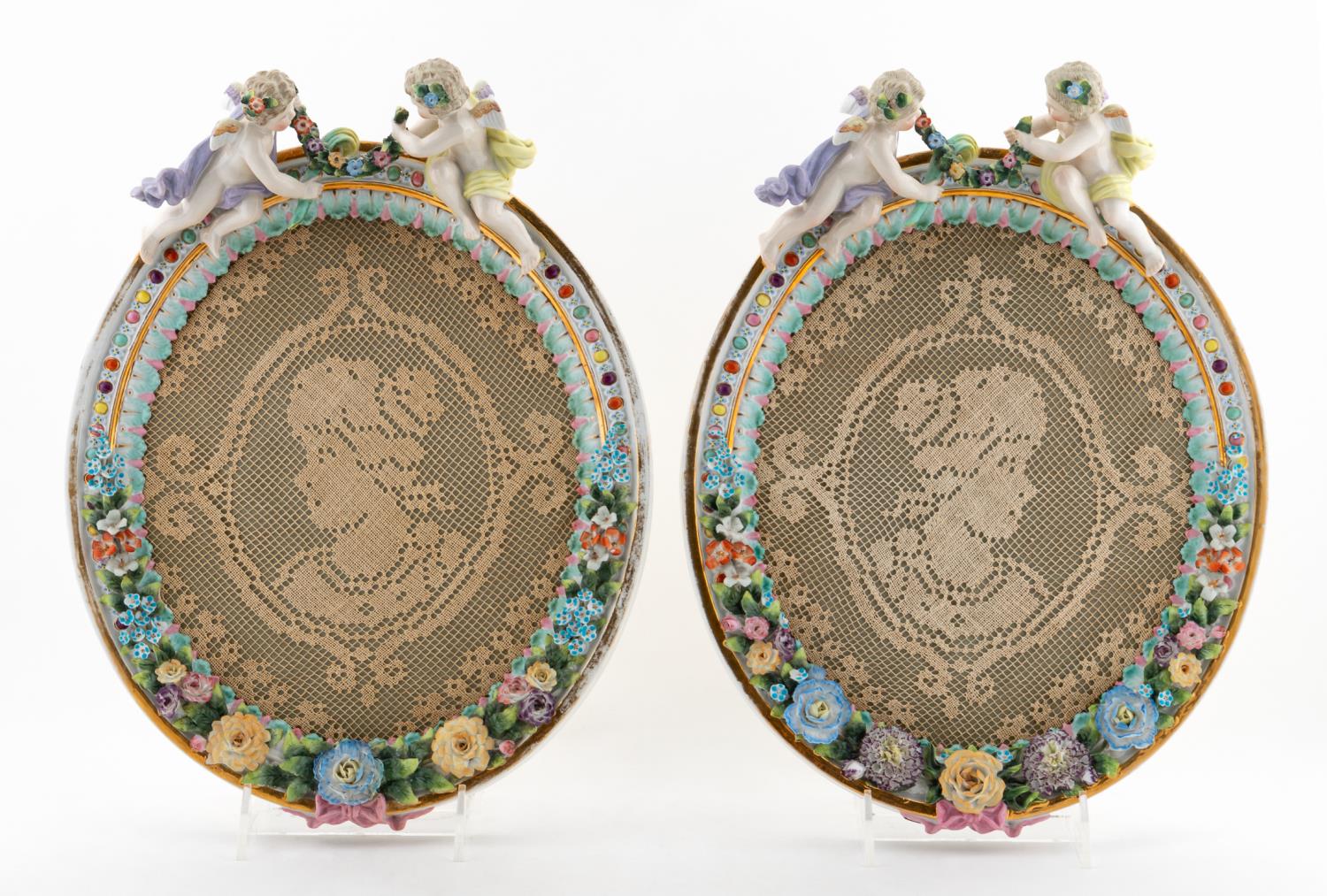 PAIR 19TH C., DRESDEN PORCELAIN