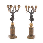 PAIR 19TH C. EMPIRE FIGURAL CA