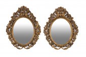 PAIR 19TH C. ENGLISH OVAL GILT