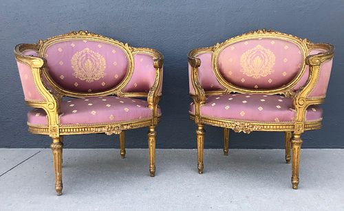 PAIR 19TH C. FRENCH GILT CARVED