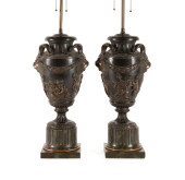 PAIR, 19TH C. FRENCH URN LAMPS