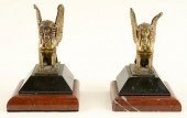 PAIR 19TH C. GILT BRONZE MARBL