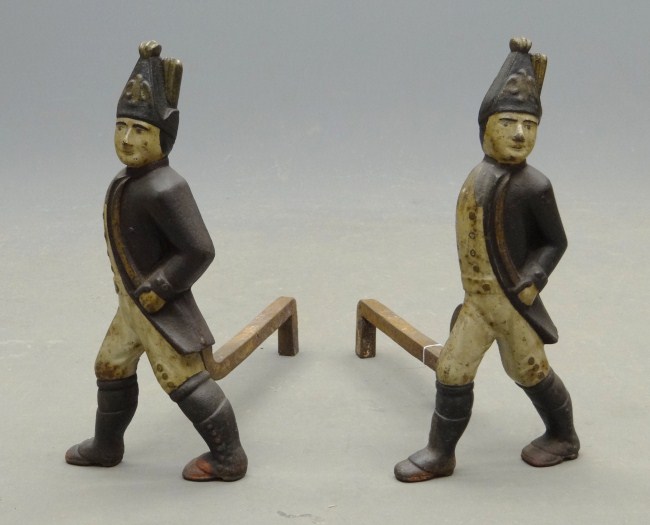Pair 19th c. Hessian andirons in