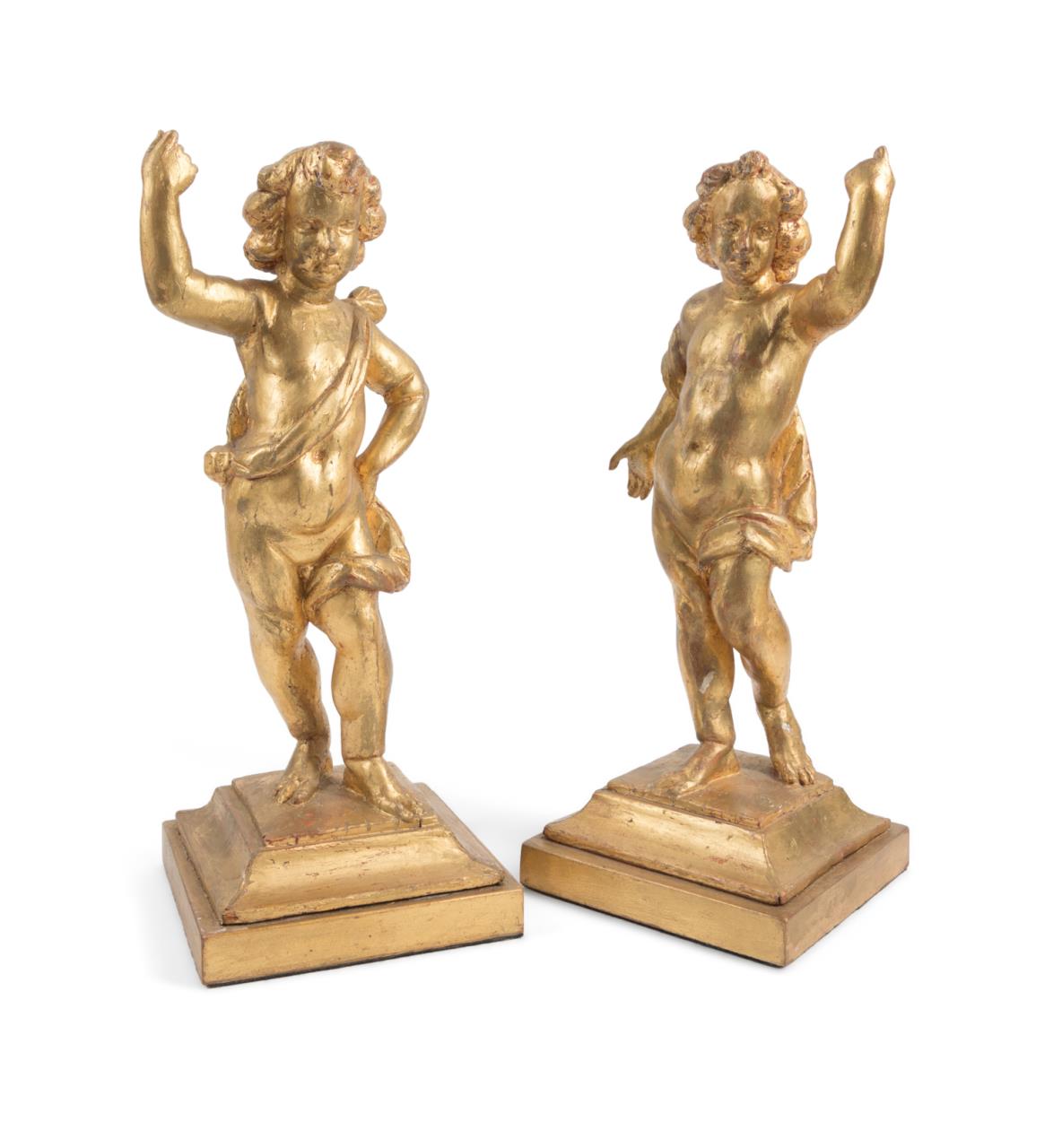 PAIR 19TH C. ITALIAN GILTWOOD PUTTI