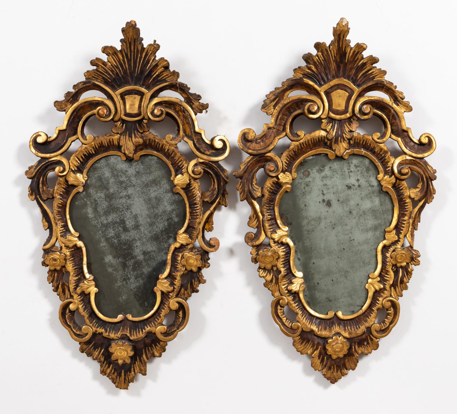 PAIR, 19TH C, ITALIAN GILTWOOD