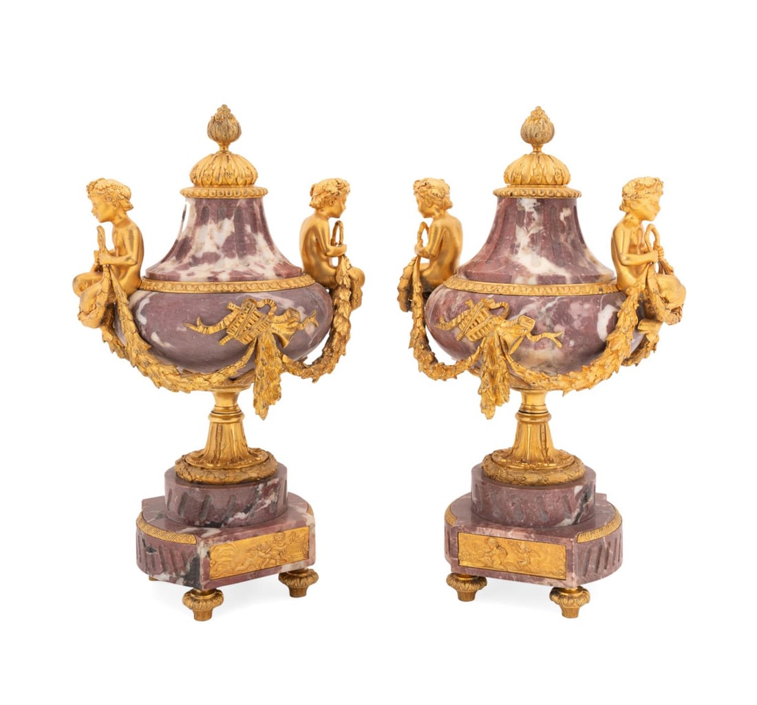 PAIR 19TH C. LOUIS XVI BRONZE &