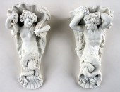 PAIR 19TH C MINTON BISQUE PORC