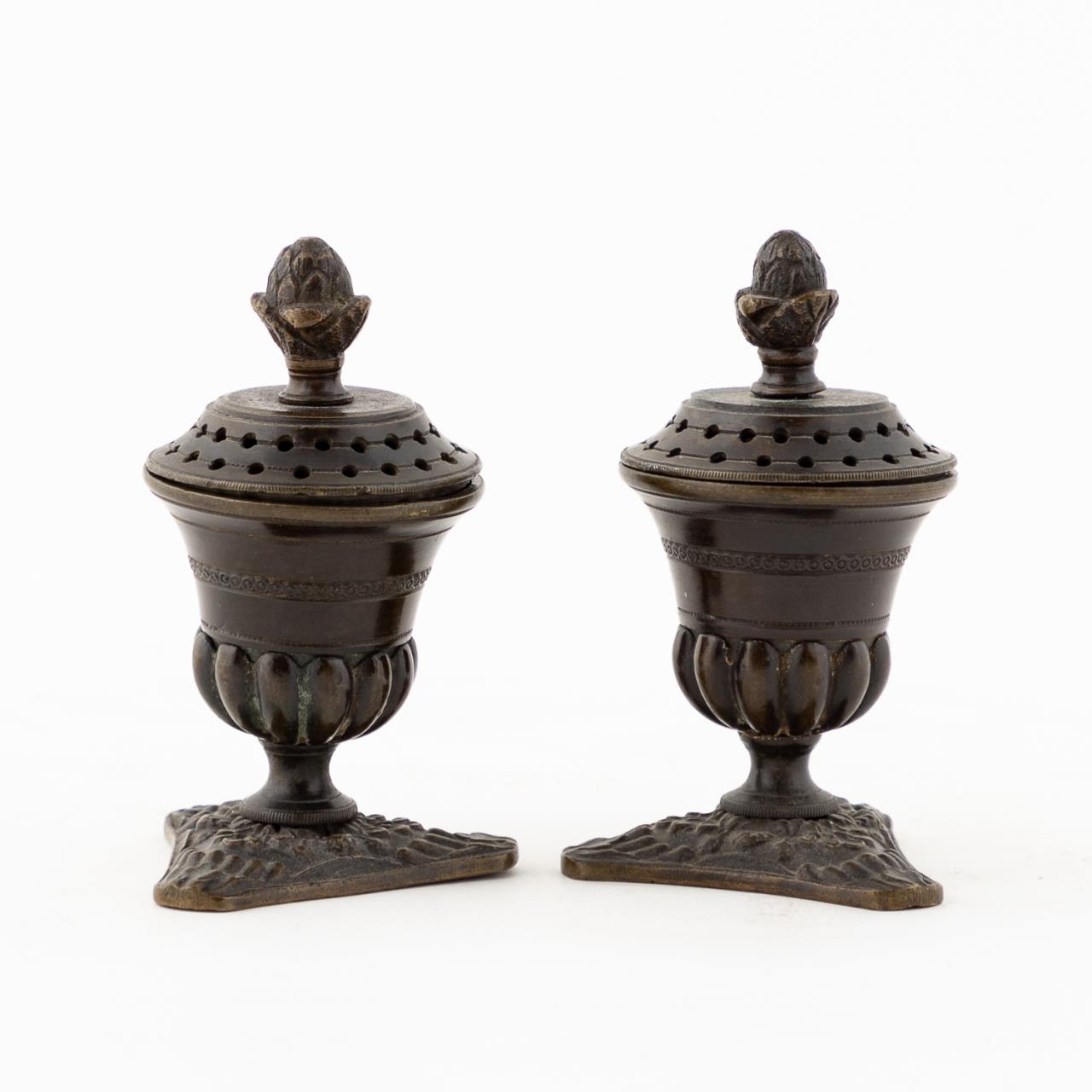 PAIR, 19TH C. REGENCY BRONZE