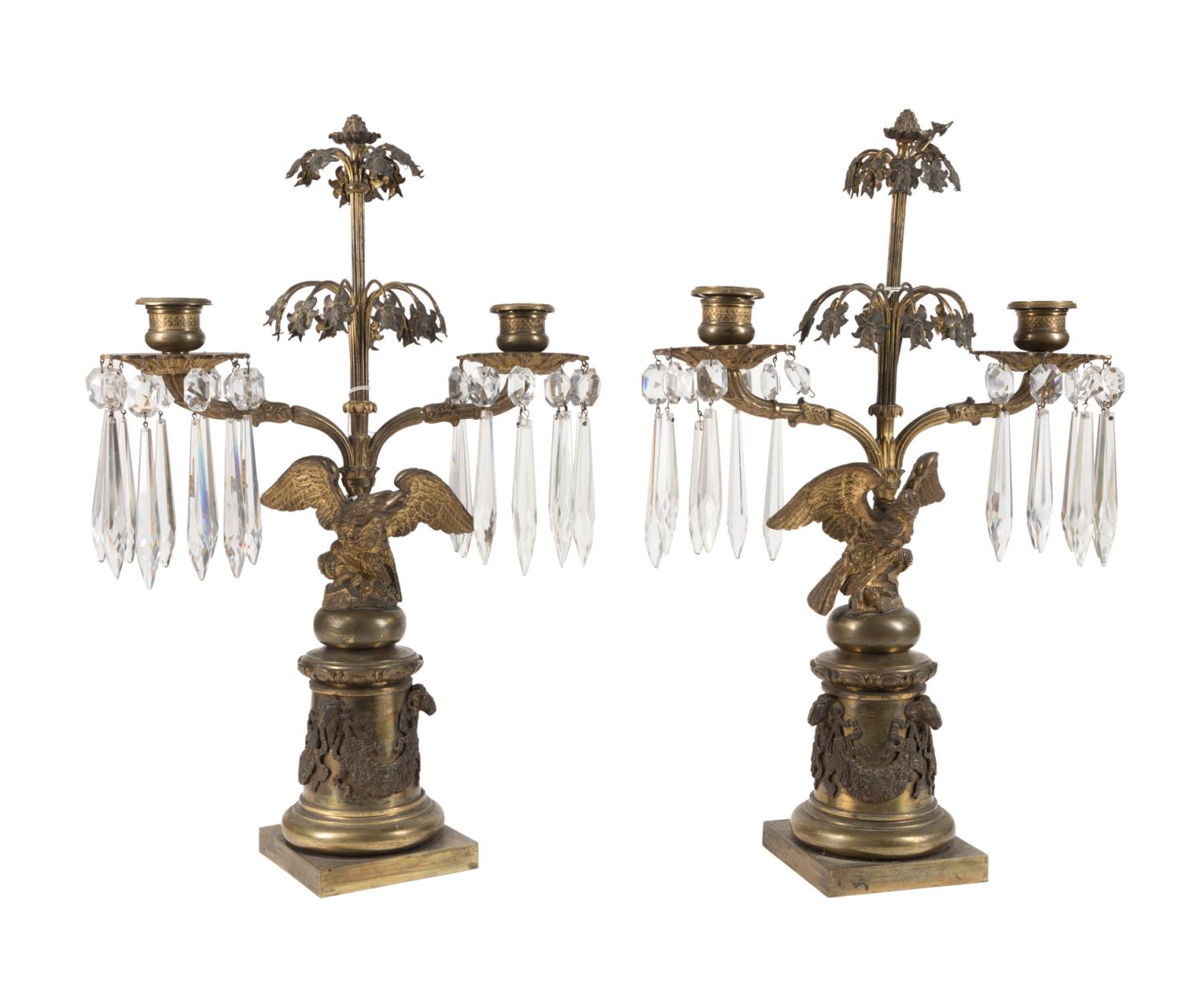 PAIR 19TH C. REGENCY STYLE BRONZE