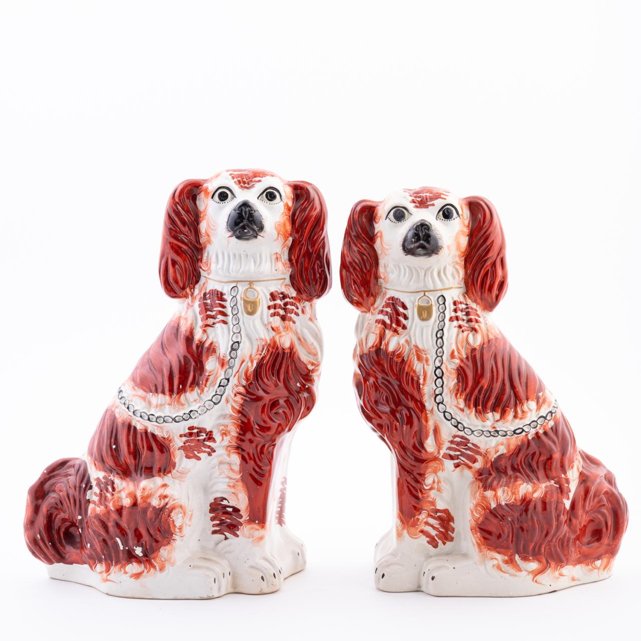 PAIR, 19TH C. STAFFORDSHIRE BRICK