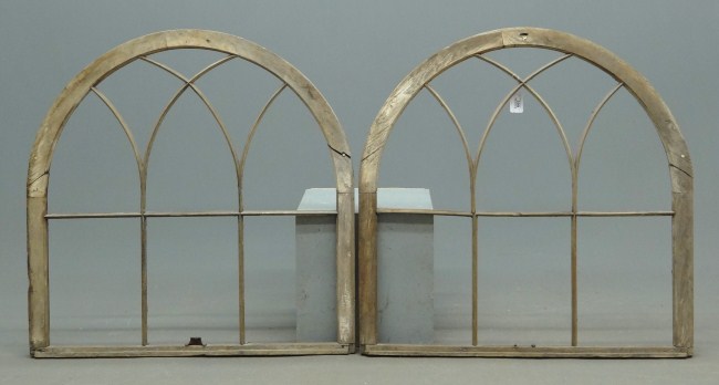 Pair 19th c. window frames. 36''