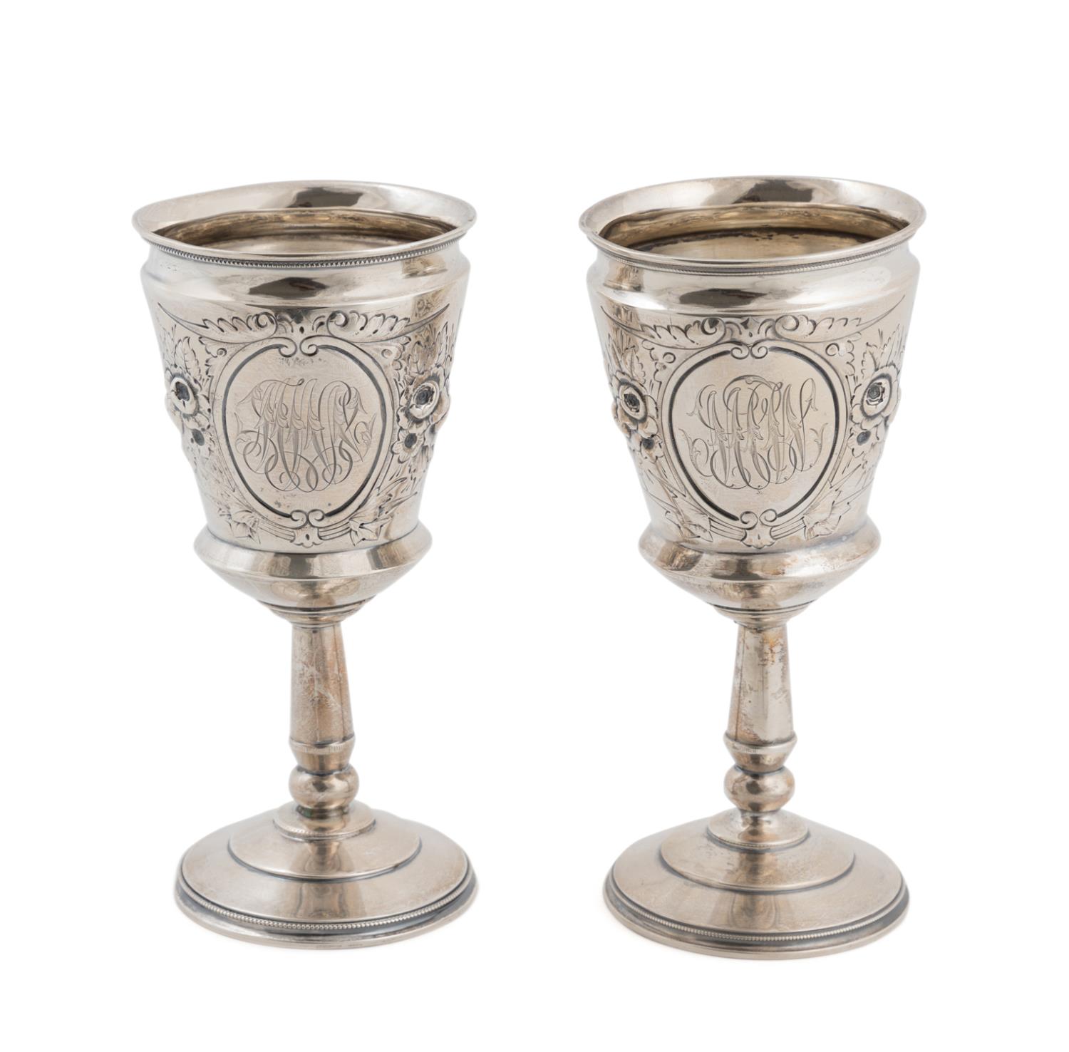PAIR 19TH C. WOOD & HUGHES STERLING