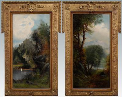 Pair 19th century paintings,