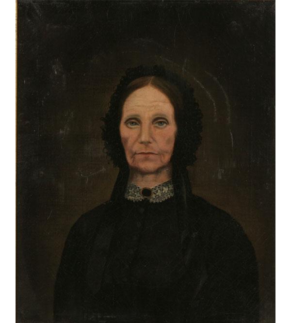 Pair 19th century portraits;