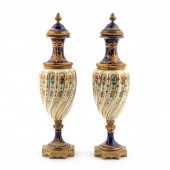 PAIR, 19TH CENTURY SEVRES BLEU