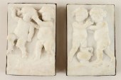 PAIR 19TH CENTURY WHITE MARBLE