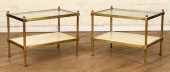 PAIR 2 TIER BRONZE GLAZZ PARCH