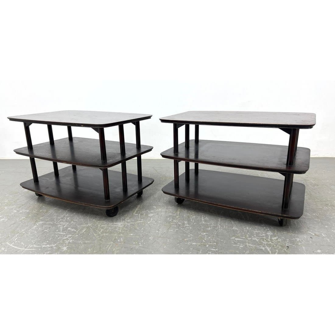 Pair 3 Tier Serving Side Tables. on
