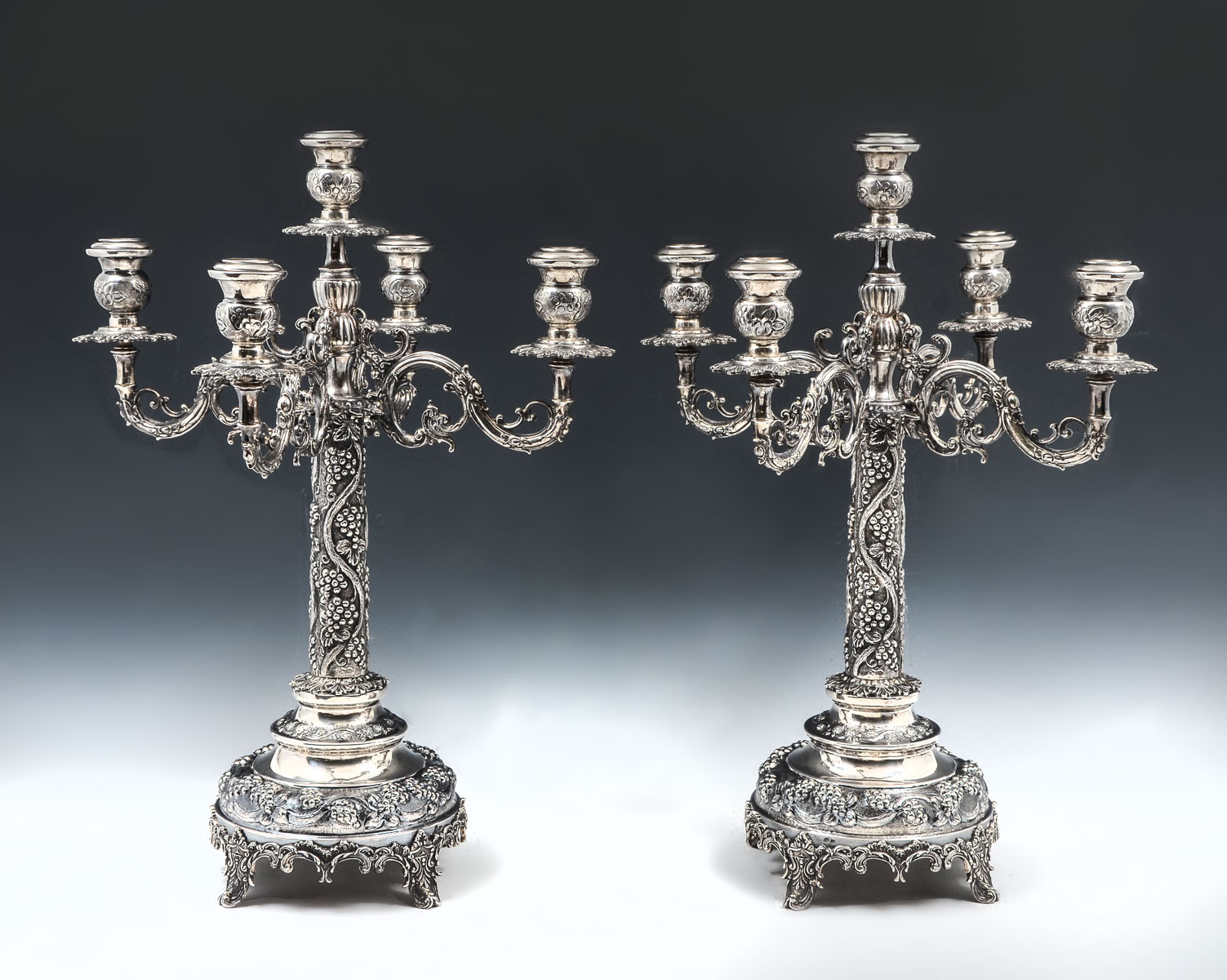 PAIR .900 FINE SILVER VICTORIAN