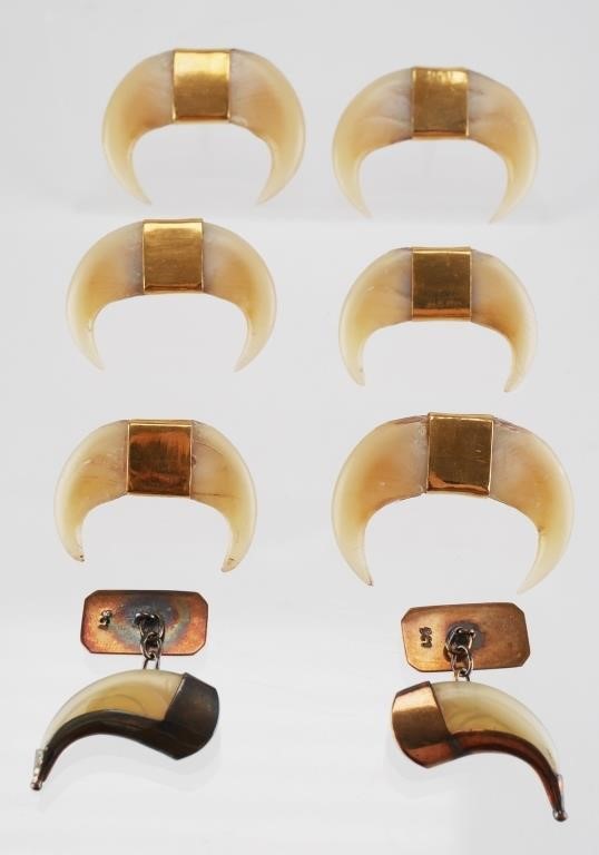 PAIR 9K GOLD CLAW CUFFLINKS SHIRT
