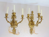 PAIR 9TH CENT BRASS WALL SCONC