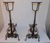 PAIR A&C BRANDY WARMER ANDIRON
