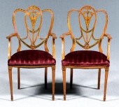 Pair Adam style armchairs: pai