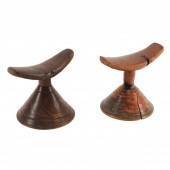 PAIR AFRICAN CARVED WOODEN NEC
