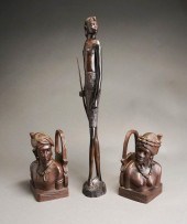 PAIR AFRICAN FIGURAL CARVED FR